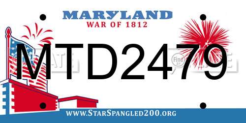 MTD2479 Maryland License Plate