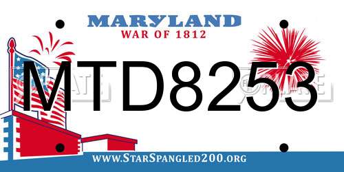 MTD8253 Maryland License Plate