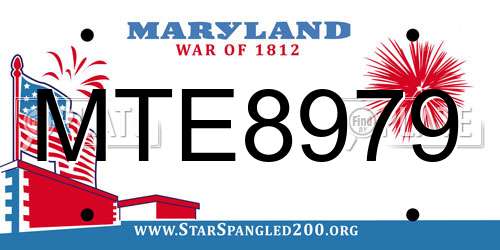 MTE8979 Maryland License Plate