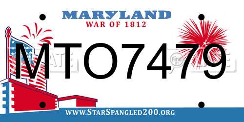 MTO7479 Maryland License Plate