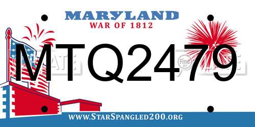 MTQ2479 Maryland License Plate