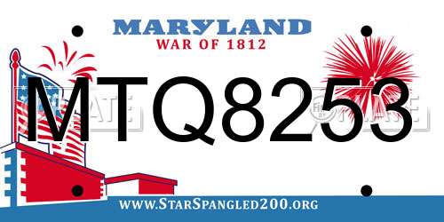 MTQ8253 Maryland License Plate