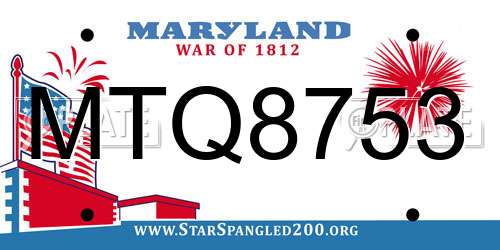 MTQ8753 Maryland License Plate