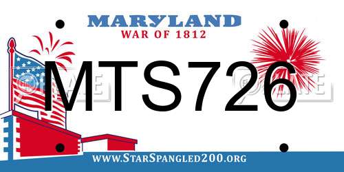 MTS726 Maryland License Plate