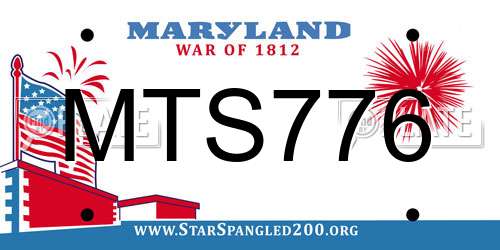 MTS776 Maryland License Plate