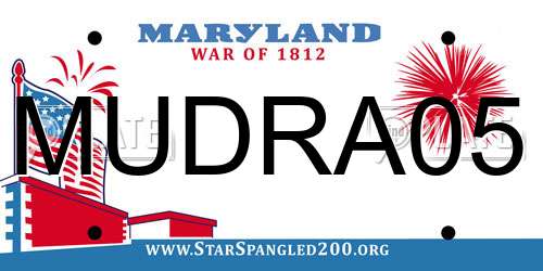MUDRA05 Maryland License Plate