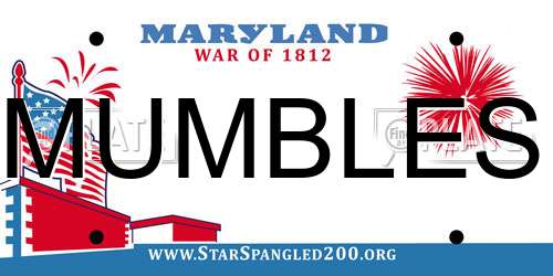 MUMBLES Maryland License Plate