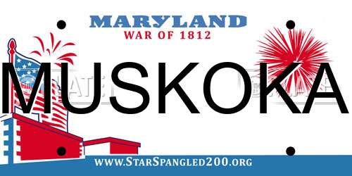 MUSKOKA Maryland License Plate
