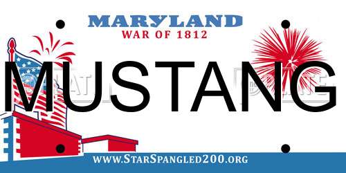MUSTANG Maryland License Plate