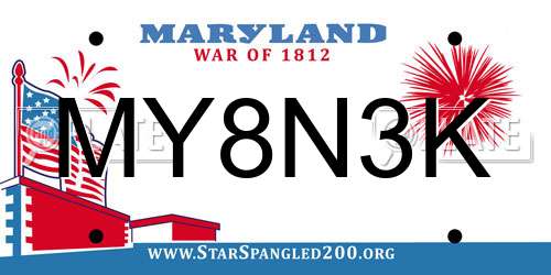 MY8N3K Maryland License Plate