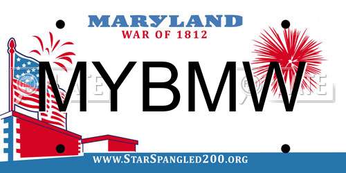 MYBMW Maryland License Plate