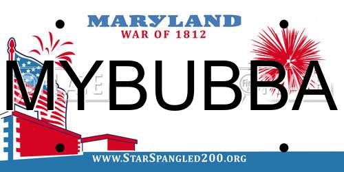 MYBUBBA Maryland License Plate