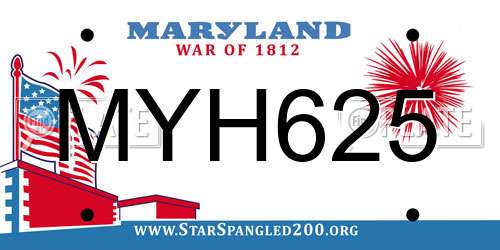 MYH625 Maryland License Plate