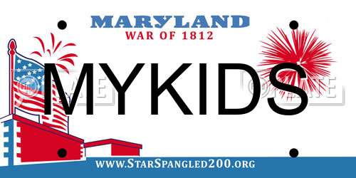 MYKIDS Maryland License Plate