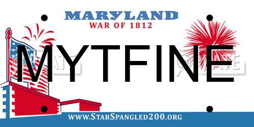 MYTFINE Maryland License Plate