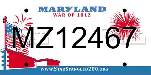 MZ12467 Maryland License Plate