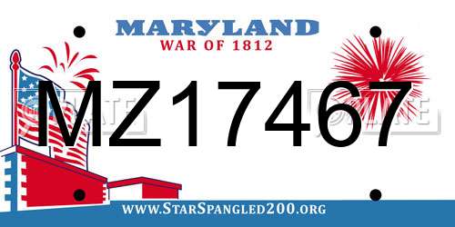 MZ17467 Maryland License Plate