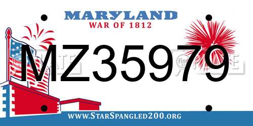 MZ35979 Maryland License Plate