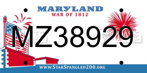 MZ38929 Maryland License Plate