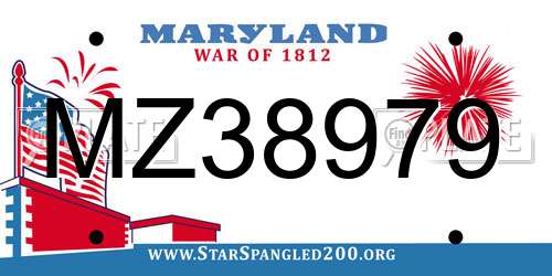 MZ38979 Maryland License Plate