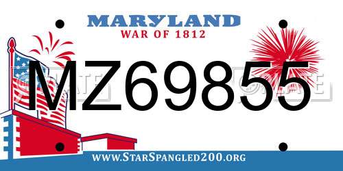 MZ69855 Maryland License Plate