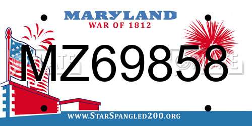 MZ69858 Maryland License Plate