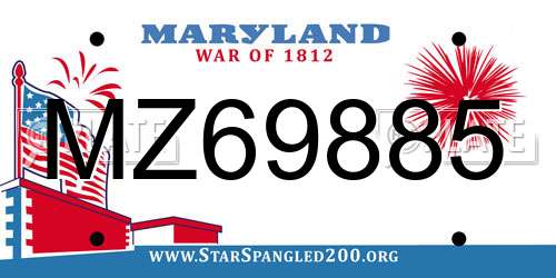 MZ69885 Maryland License Plate