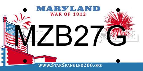 MZB27G Maryland License Plate
