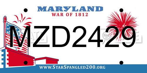 MZD2429 Maryland License Plate
