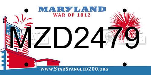 MZD2479 Maryland License Plate