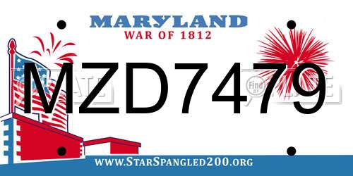 MZD7479 Maryland License Plate
