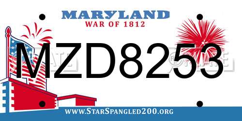 MZD8253 Maryland License Plate