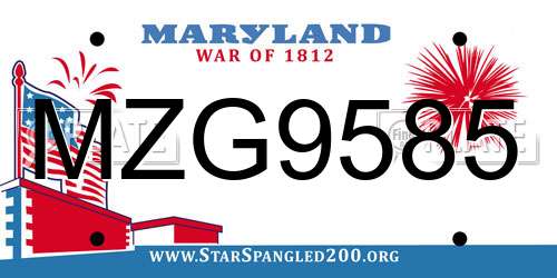 MZG9585 Maryland License Plate