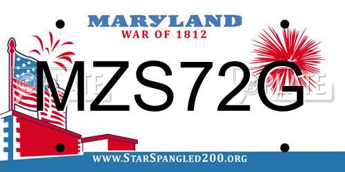 MZS72G Maryland License Plate