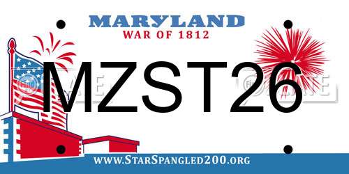 MZST26 Maryland License Plate