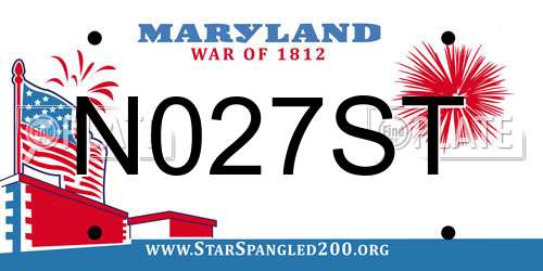 N027ST Maryland License Plate
