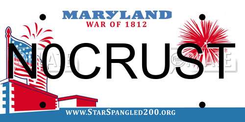 N0CRUST Maryland License Plate