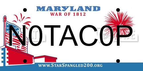 N0TAC0P Maryland License Plate