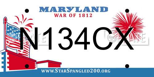 N134CX Maryland License Plate