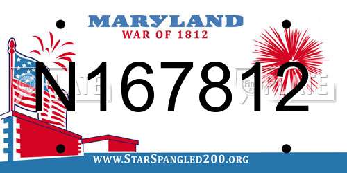 N167812 Maryland License Plate