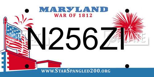 N256ZI Maryland License Plate