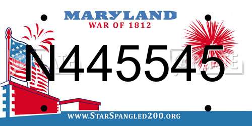N445545 Maryland License Plate