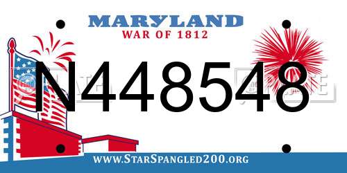 N448548 Maryland License Plate