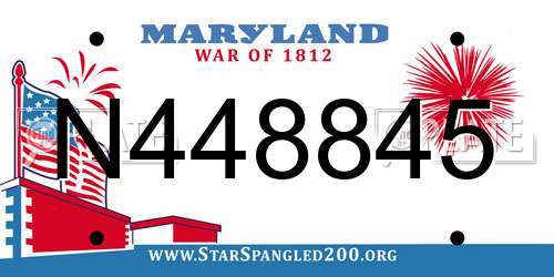 N448845 Maryland License Plate