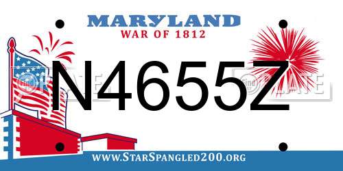 N4655Z Maryland License Plate