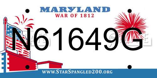 N61649G Maryland License Plate