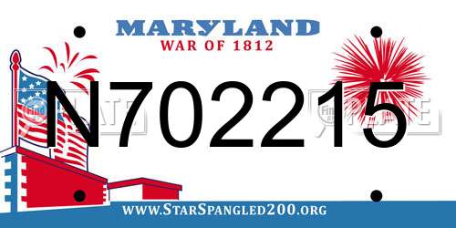 N702215 Maryland License Plate