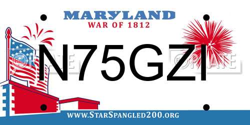 N75GZI Maryland License Plate