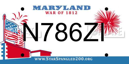N786ZI Maryland License Plate