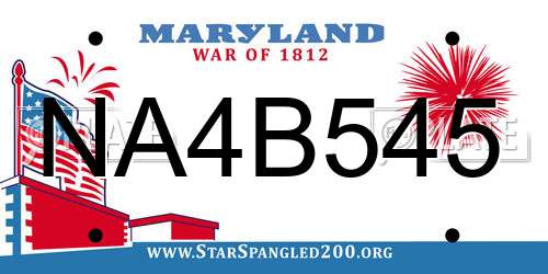 NA4B545 Maryland License Plate